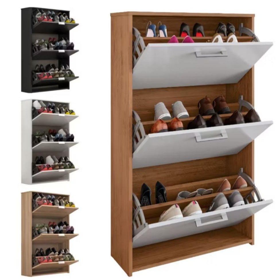 Sapateira 3 Portas Organizadora Multiuso Para Sapatos Quarto Sala Estante Sapato Apartamento Casa