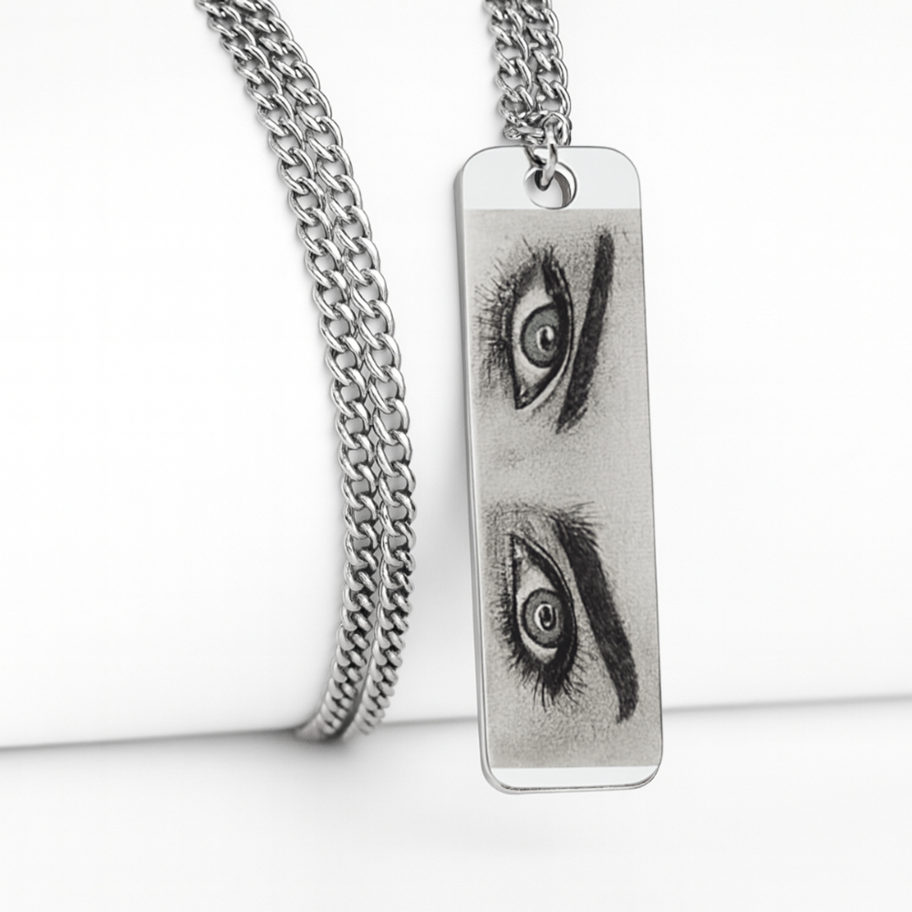 Colar Cordão Corrente Olhar Personalizados Masculino Feminino Pingente Aço inoxidável Pode Molhar