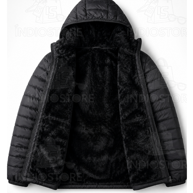 Jaqueta Bobojaco Matelasse Masculina Impermeável Capuz Peluciada Inverno Capuz Removivel