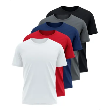 Kit 5 Camisetas Básicas Masculina Dry Fit Lisa Tradicional  Variado G