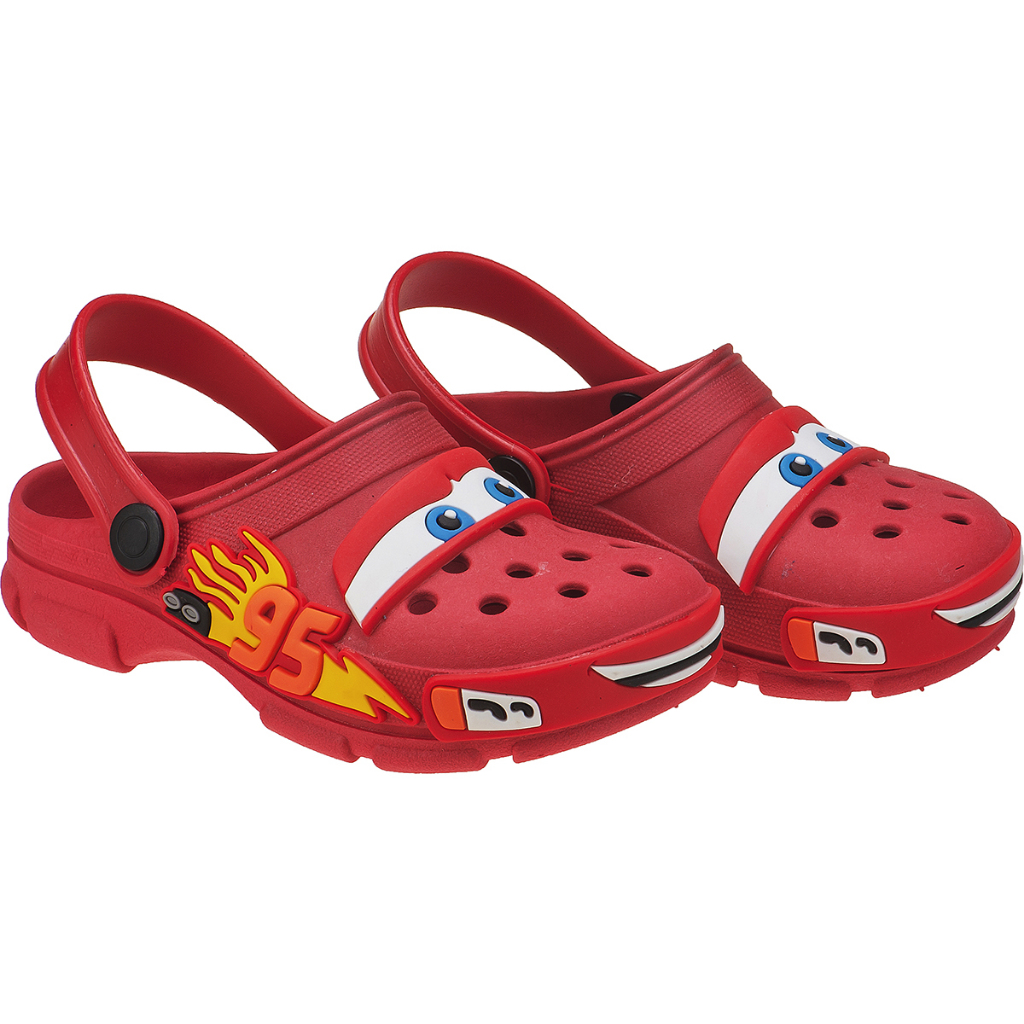 Sandália Babuche Menino Infantil Carros Vermelho Kidstep