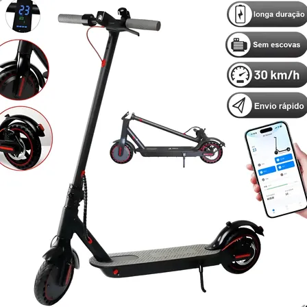 Patinete Scooter Elétrico Com Velocidade Até 30 Km Bluetooth Preto