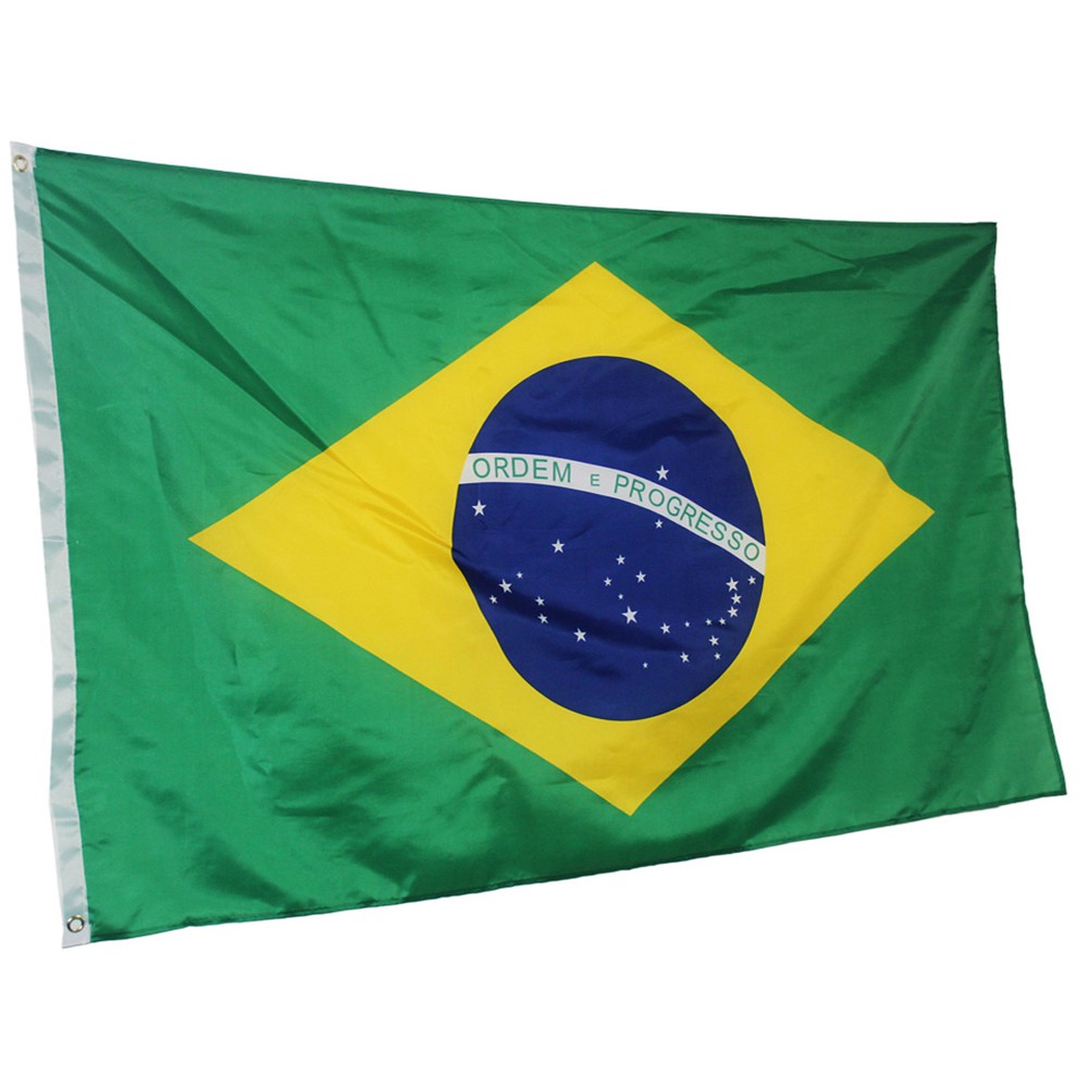 Bandeira do Brasil Grande 1,5mt por 90cm Dupla Face para Mastro e Parede com Cores Fortes e Nítidas