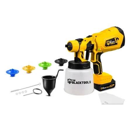 Pistola De Pintura 1000ml 500w C/bateria 21v The Black Tools Amarelo 127/220v