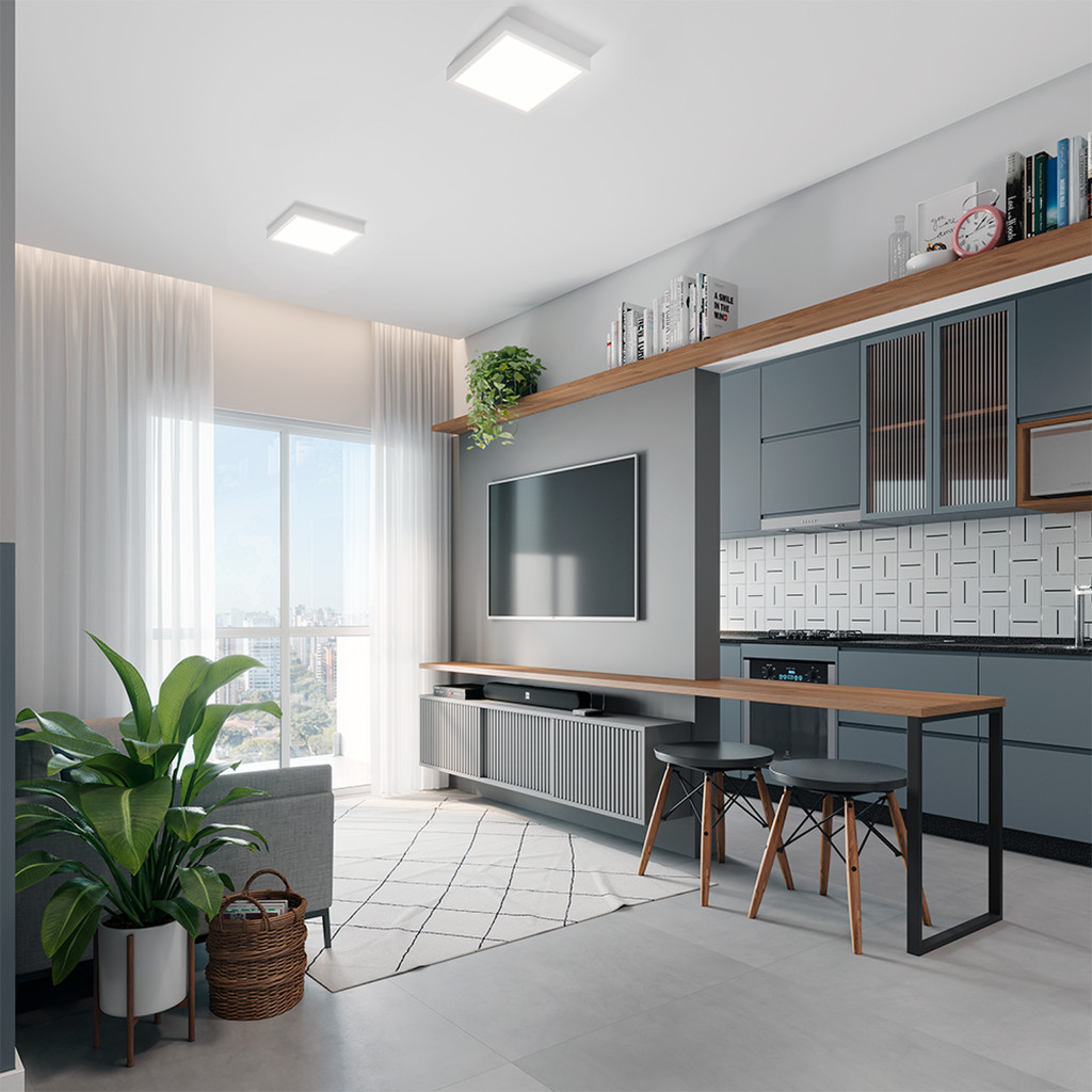 Kit 10 Painel Led Plafon 18w ou 25w 6500k Branco Frio Bivolt Embutir/Sobrepor Branco Alut By Avant