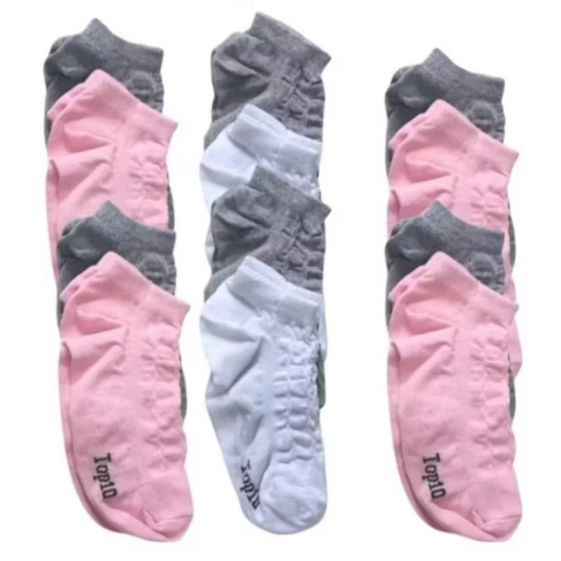 kit ate 15 pares de Meia soquete feminina 100%algodão macias e confortáveis