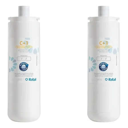 Kit 2 Refis C+3 Purificador De Água Ibbl Para 1 Ano Branco