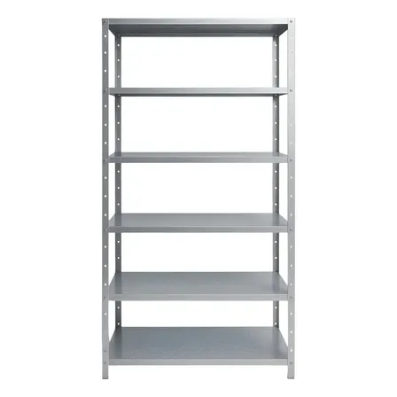 Estante De Aço Industrial Dmecom Com 6 Prateleiras, 190 Cm De Altura E 27 Cm De Profundidade Neutra