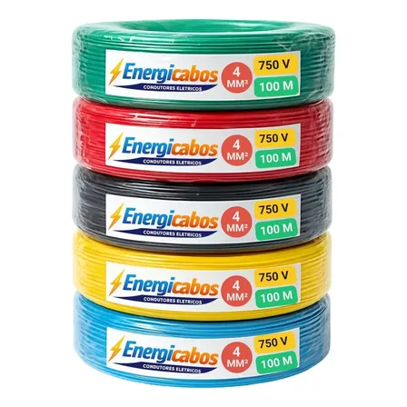 Fio Elétrico 4mm Cabo Energia Flexível 100 Metros 750v