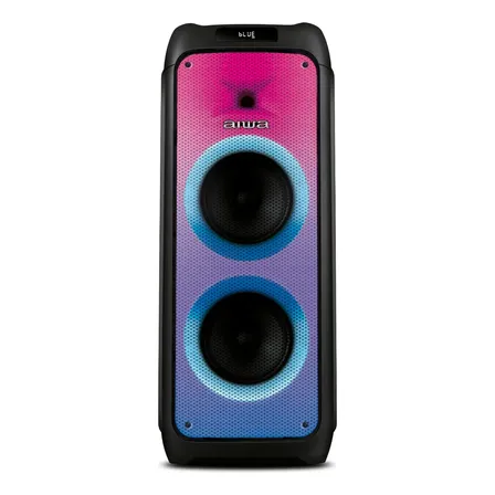 Caixa De Som Partybox Aiwa Pb-06 Bluetooth 20h Rgb Usb Tws Preto 127/220v