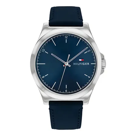 Relógio Tommy Hilfiger Norris Masculino Couro Azul - 1710666 Prateado Azul-escuro