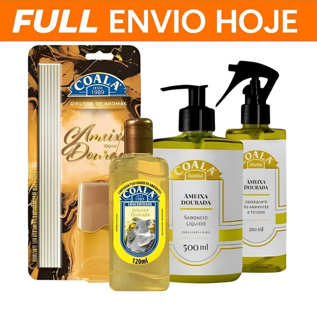 Kit Coala Ameixa Dourada Difusor 100ml Odorizador 260ml Limpador 120ml e Sabonete Líquido 500ml