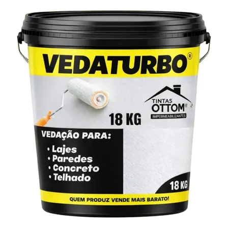 Tinta Emborrachada Vedaturbo Impermeável Cinza Fosco
