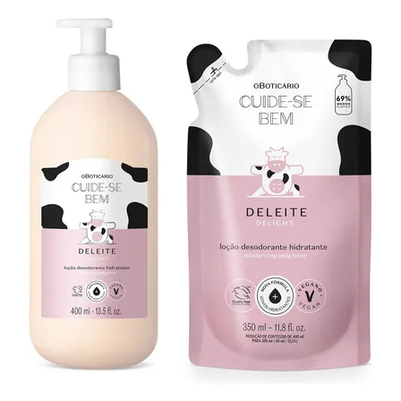 Combo Cuide-se Bem Deleite: Loção Corporal 400ml + Refil 350ml Neutra