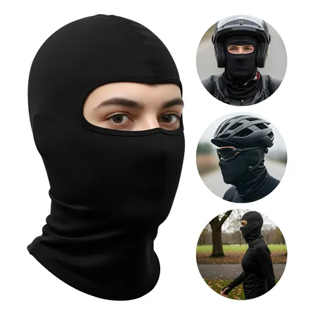 Touca Balaclava Premium Luxo Unissex Preto Proteção Uv50+ Preto Liso Único
