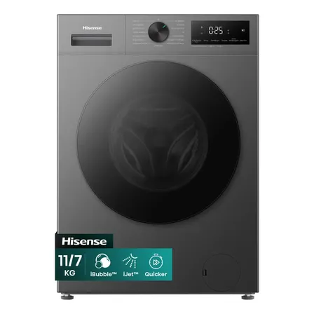 Lava e Seca Hisense 1i Titânio 11kg / 7kg Inverter 15 propramas 110V WD1i1141BT1