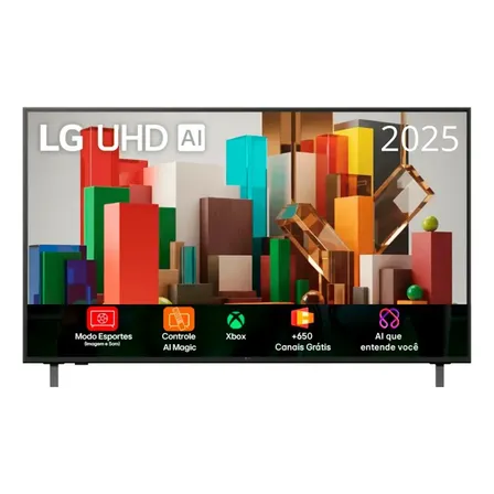 Smart TV Profissional 4K 43" LG UHD 43AU801 Processador α7 AI Ger8 Super Upscaling Google Cast Alexa Integrado Controle AI Smart Magic WebOS 25