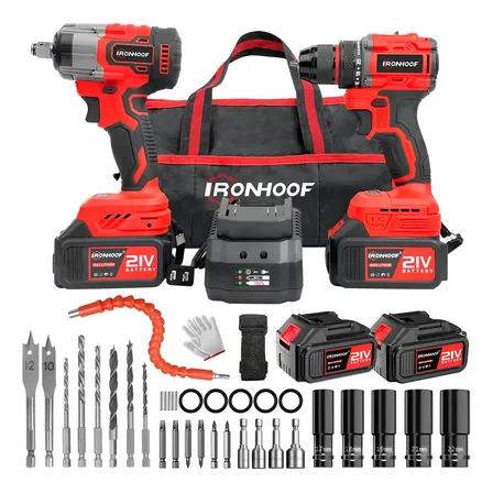 Kit Furadeira E Parafusadeira Chave De Impacto Brushless