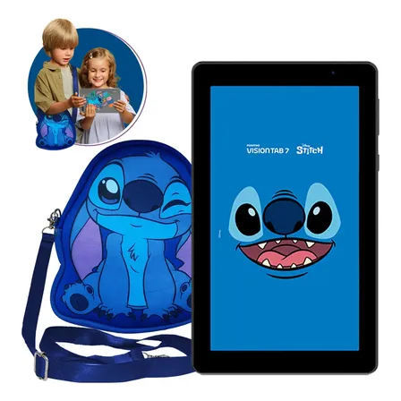 Tablet Positivo Vision Tab 7 Stitch, 64 GB, 3 GB RAM, Tela 7" IPS, Android 14 Go, com Capa e Mochila