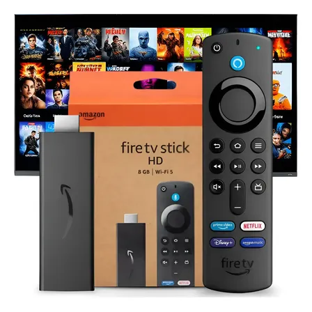 Fire Tv Stick Amazon Full Hd 8gb Controle Remoto Voz Alexa Preto De Voz