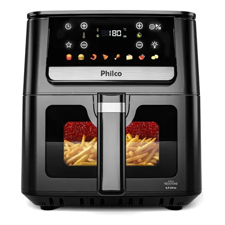 Air Fryer Philco 6,5L Visor Glass e Redstone 1700W PAF65A