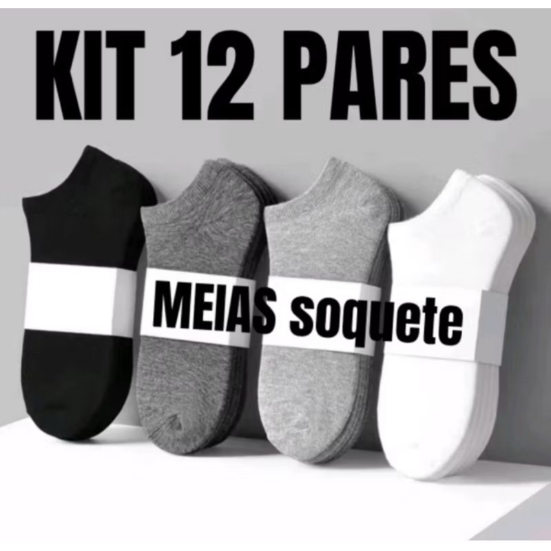 Kits de Meias Soquete Masculina e Feminina Unissex Qualidade Premium
