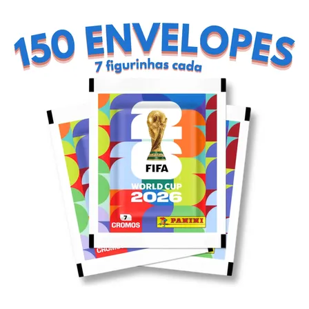 Kit 1050 Figurinhas Da Copa Do Mundo 2026 | 150 Envelopes