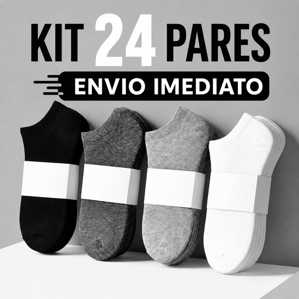 Kits Até 24 Pares De Meias Soquete unissex Menor Preço -Envio Imediato