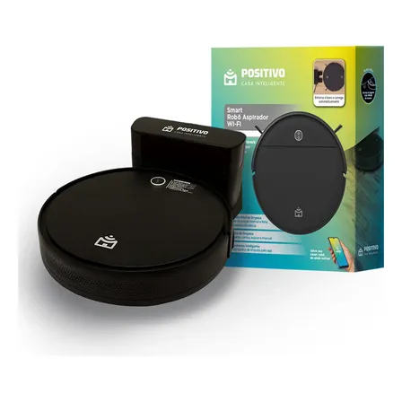 Robô aspirador Positivo Casa Inteligente PRA90 preto