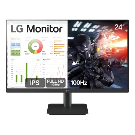 Monitor PC Gamer LG 24” IPS, Full HD, 100Hz, HDMI - 24MS500-B