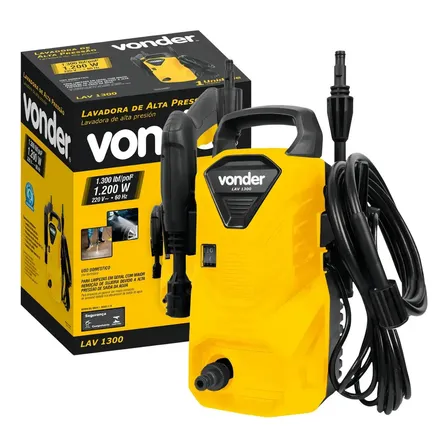 Lavadora Alta Pressão Potente 1200w Lava Carro Moto Calçada Amarelo 220v 60 Hz