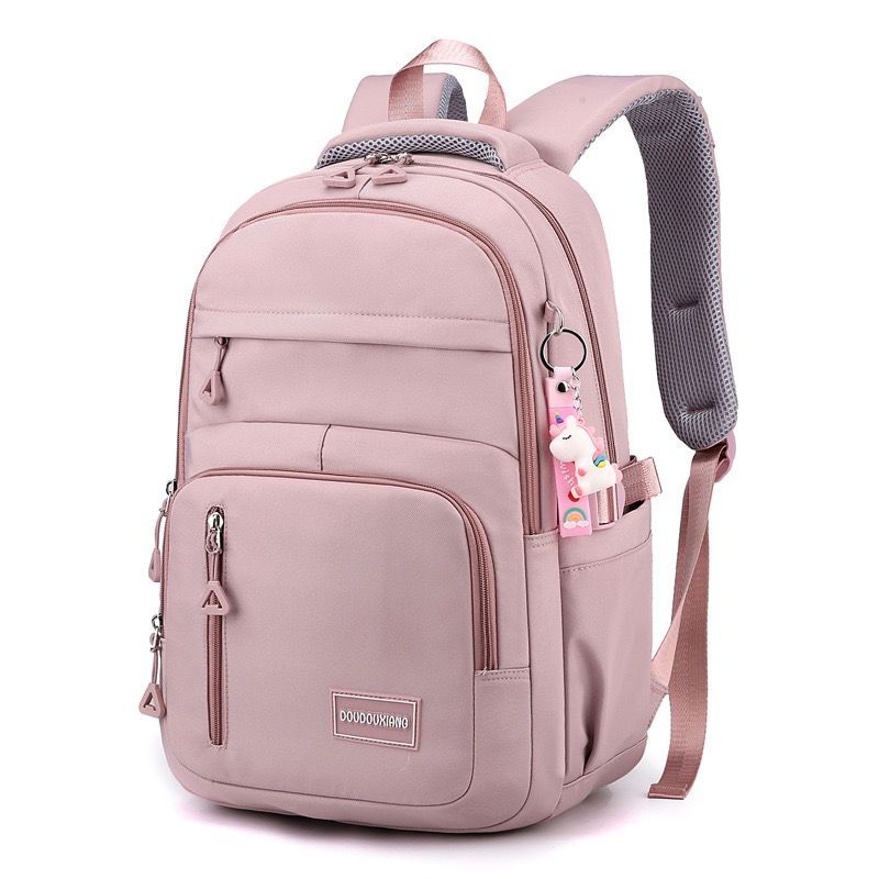 Mochila feminina casual e versátil leve e à prova d'água com grande capacidade para estudantes