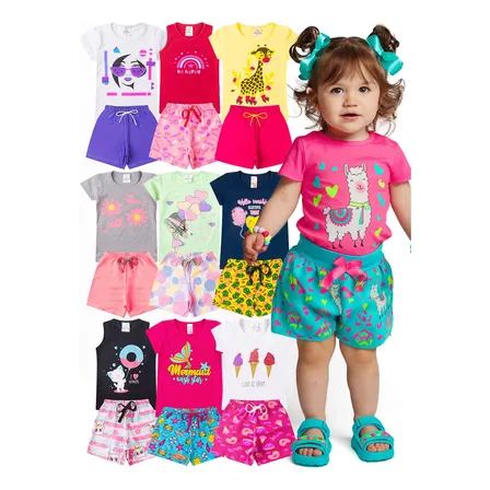 Kit 10 Peças Roupa Infantil Menina Verão Conjunto Criança