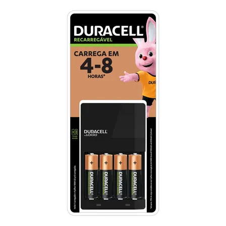 Carregador De Pilhas Recarregáveis Duracell Aa/aaa Com 4 Aa