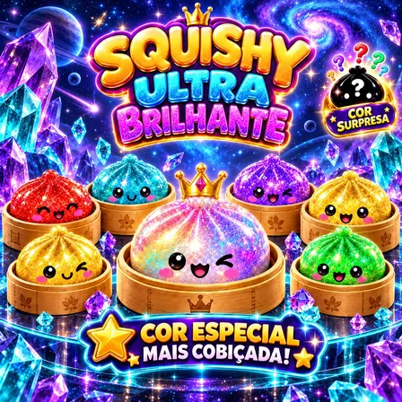 Squishy Brinquedo Antistress Macio Glitter Colecionável Raro Surpresa