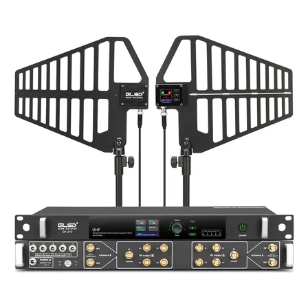 Sistema De Uhf Ativo De Antena Glsd Direcionalgf-210 10canai Preto