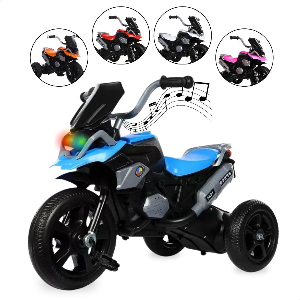 Triciclo Infantil Motoca de Passeio com Pedal 3 Rodas Brinquedo com Música